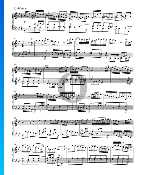 Concerto in B-Dur, BWV 982: 2. Adagio Musik-Noten