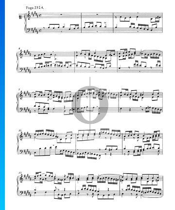 Fuga 23 en si mayor, BWV 868 Partitura