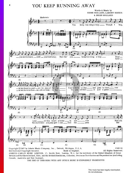 You Keep Running Away Musik-Noten