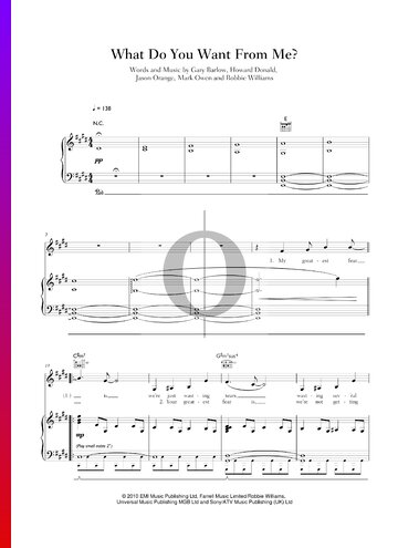 What Do You Want From Me Sheet Music