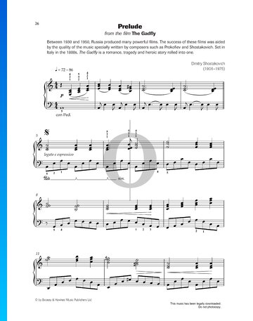 The Gadfly Suite, Op. 97a: 7. Prelude Musik-Noten