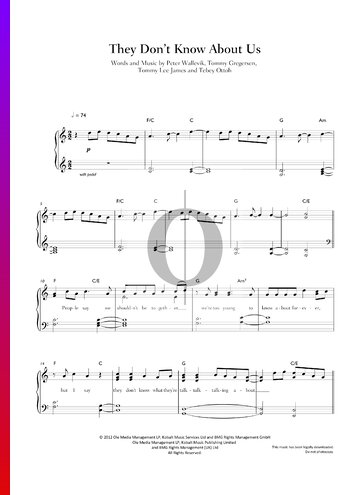 They Don't Know About Us Sheet Music