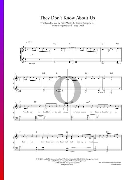 They Don't Know About Us Sheet Music