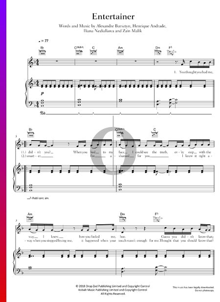 Entertainer Musik-Noten