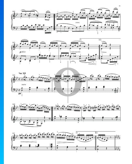 Variaciones y Fuga sobre un tema de Händel, Op. 24: Variación XII Partitura