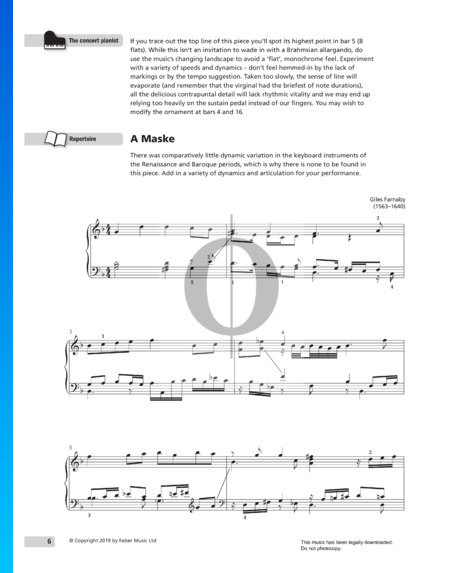 A Maske Sheet Music