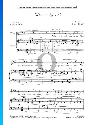 Who is Sylvia? Sheet Music