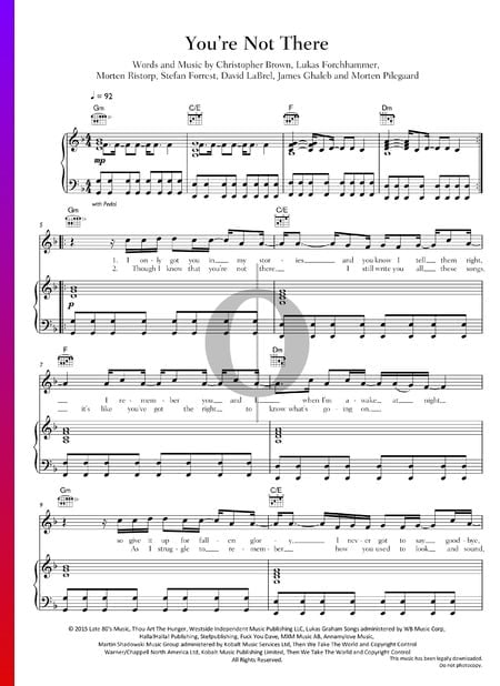 You're Not There Sheet Music