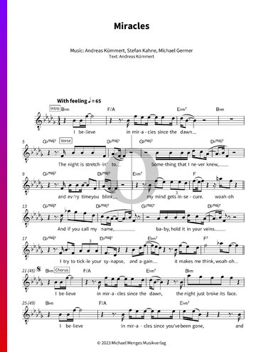 Miracles Sheet Music