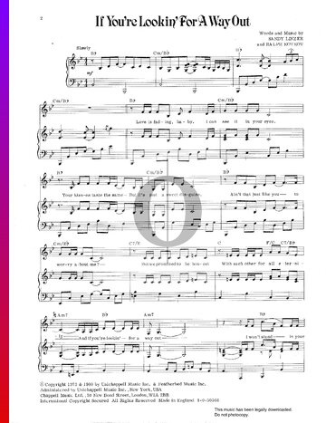If You're Lookin' For A Way Out Sheet Music