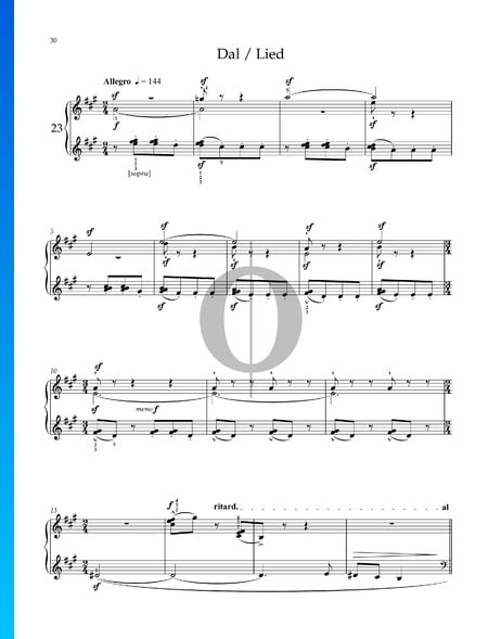 9 Little Pieces for Piano, Sz.82: No. 6 Air Sheet Music