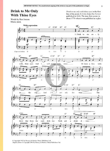 Drink To Me Only With Thine Eyes Sheet Music