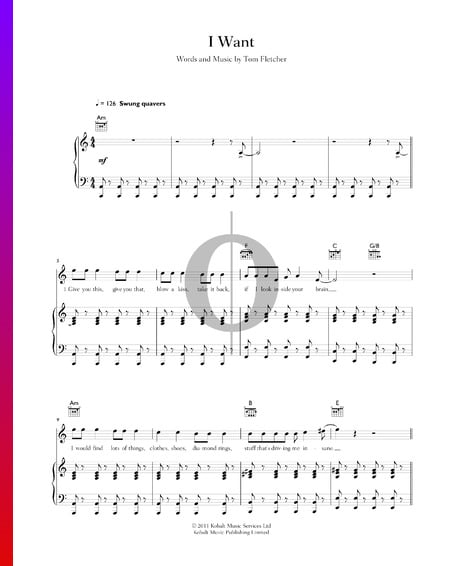 I Want Musik-Noten