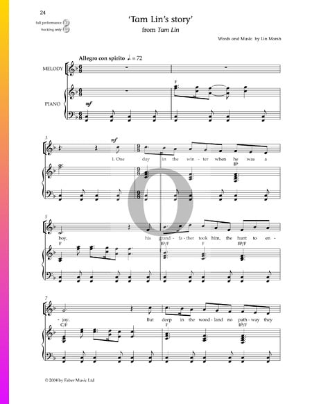 Tam Lin's Story Sheet Music