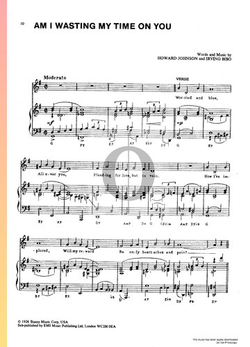 Am I Wasting My Time On You Sheet Music