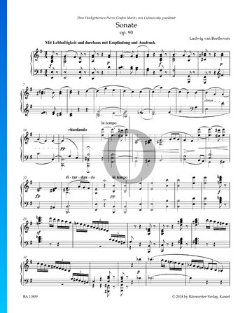 Partition Sonate pour piano n° 27 en Mi mineur, op. 90 n° 27 : 1er mouvement