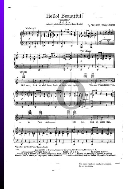 Hello Beautiful Sheet Music