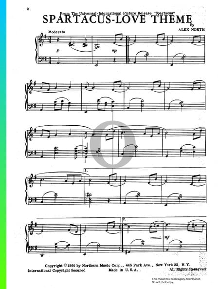 Spartacus Love Theme Sheet Music