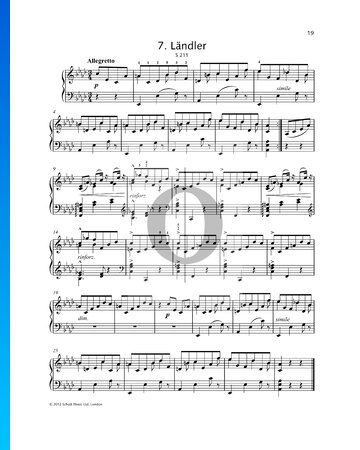 Ländler in A-flat Major, S.211 Musik-Noten