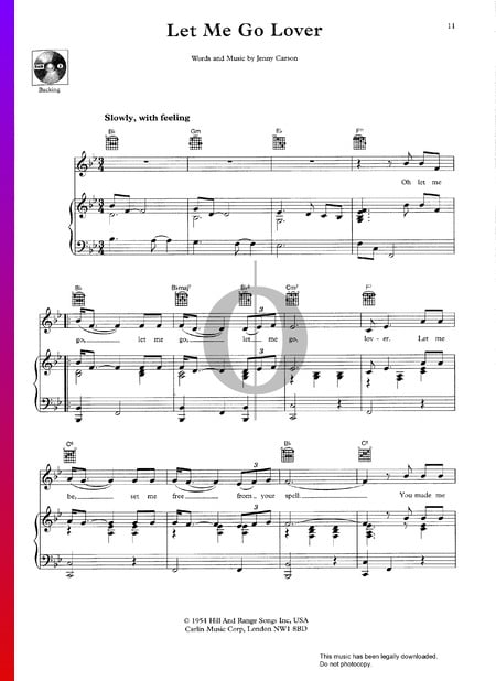 Let Me Go Lover Sheet Music