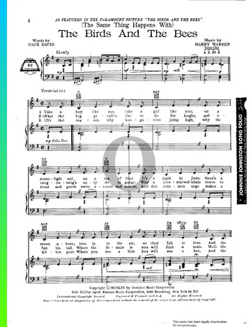 (The Same Thing Happens With) The Birds And The Bees Sheet Music