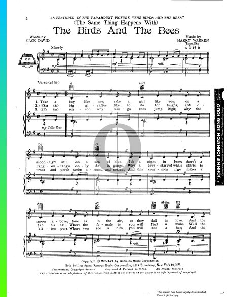 (The Same Thing Happens With) The Birds And The Bees Musik-Noten