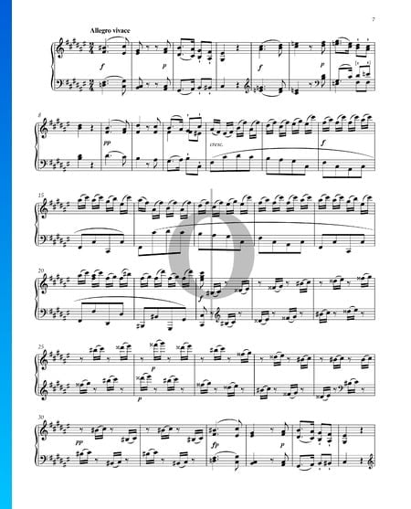 Sonata in F-sharp Major, Op. 78: 2. Allegro vivace Sheet Music