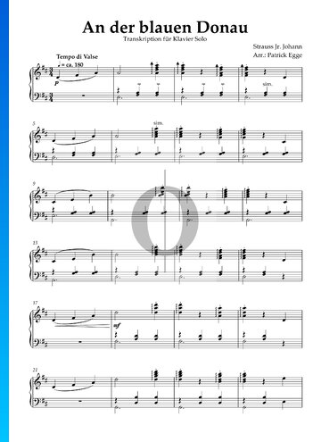 An der schönen blauen Donau, Op. 314 Musik-Noten