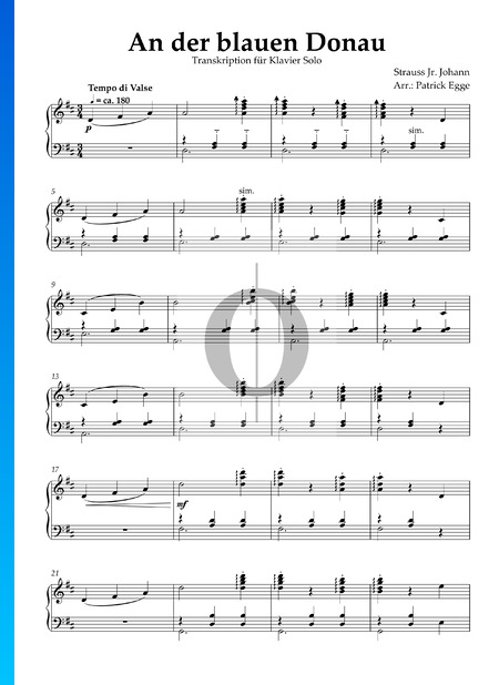 El Danubio azul, Op. 314 Partitura