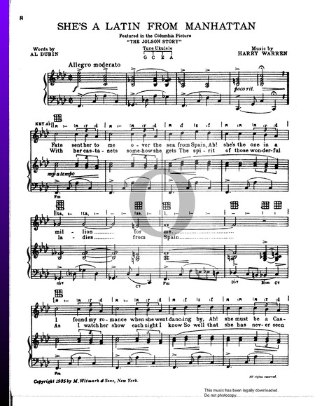 She's A Latin From Manhattan Sheet Music