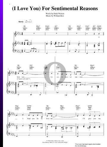 (I Love You) For Sentimental Reasons Partitura