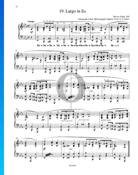 Largo in Es-Dur, B.109 Musik-Noten