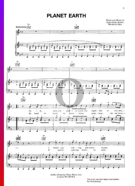 Planet Earth Sheet Music