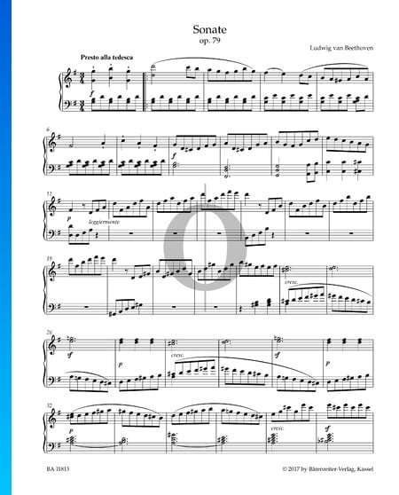 Sonata in G Major, Op. 79: 1. Presto alla tedesca