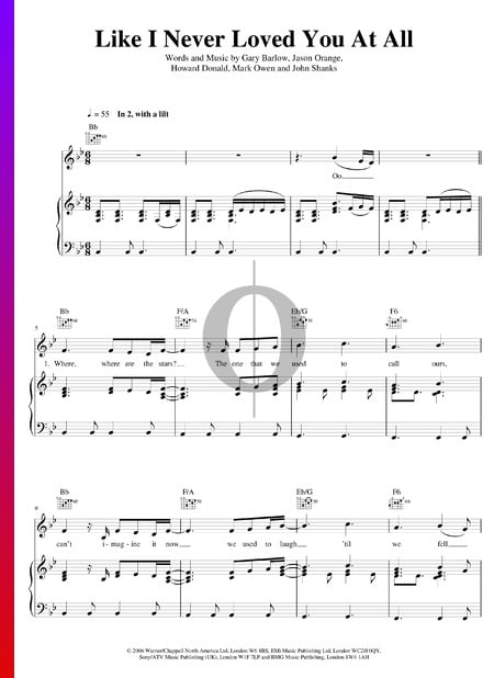 Like I Never Loved You At All Sheet Music