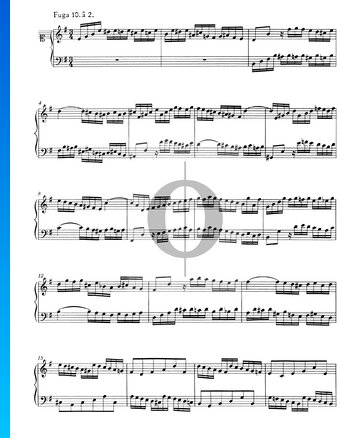 Fuga 10 en mi menor, BWV 855 Partitura