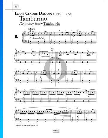 Tambourin Musik-Noten