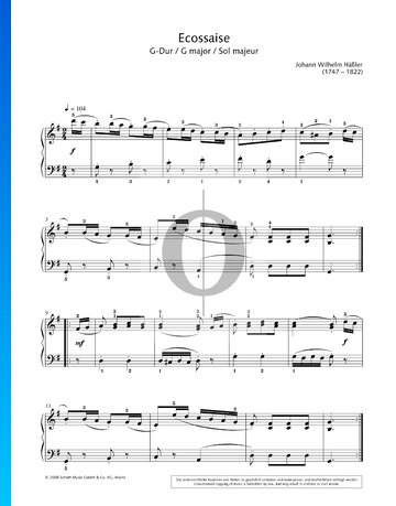 Ecossaise G-Dur, Op. 38 Musik-Noten