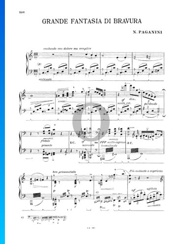 Grande fantaisie di bravura sur La Clochette de Paganini, S. 420 Partitura