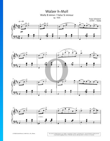 Waltz in B Minor, Op. 18 No. 6 Partitura