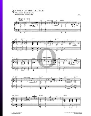 A Walk On The Mild Side Sheet Music