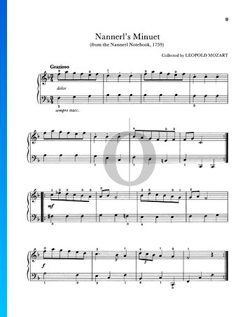 Nannerl's Minuet Sheet Music