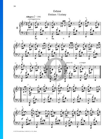Ecstasy, Op. 105 No. 5 Spartito