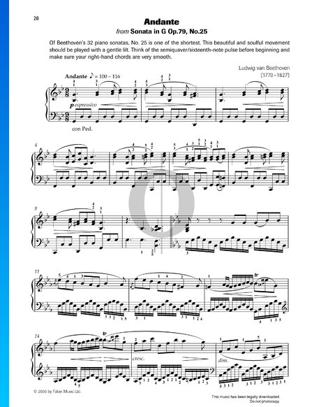 Sonata in G Major, Op. 79: 2. Andante