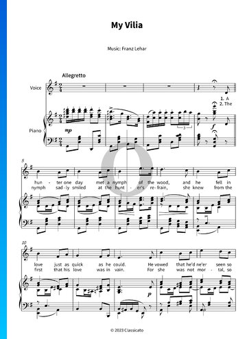 My Vilia Sheet Music