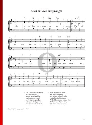 Es Ist Ein Ros Entsprungen Partitura