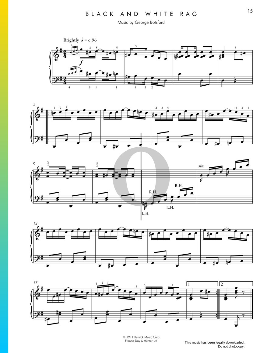 Black And White Rag Klaviernoten (George Botsford) - OKTAV