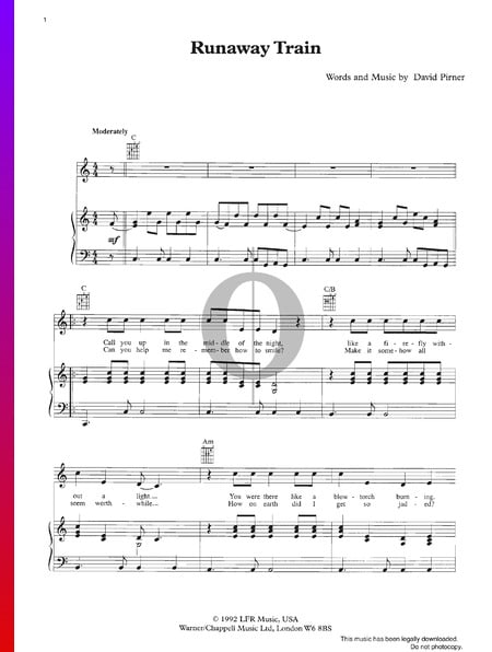 Runaway Train Sheet Music