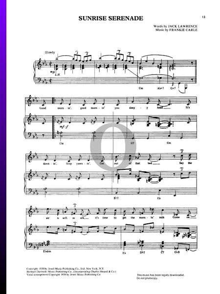 Sunrise Serenade Musik-Noten