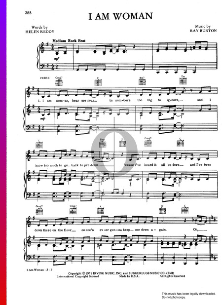 I Am Woman Sheet Music